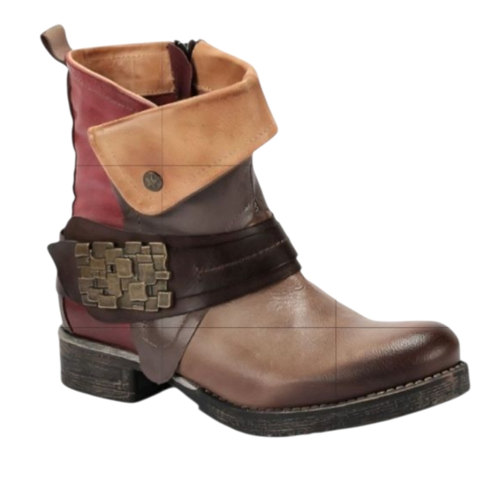 Bertuchi Boho Cowgirl Womens' Ankle Leather Boots '202' Spain /Sz 8/ Multicolour